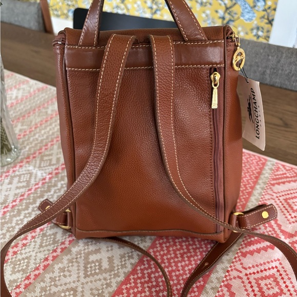 Vintage Longchamp Brown Leather Backpack - Picture 2 of 9